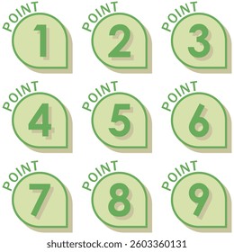 Illustration Material:Number icons 1 to 9