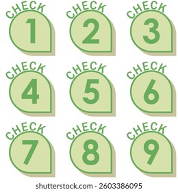 Illustration Material:Number icons 1 to 9