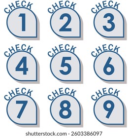 Illustration Material:Number icons 1 to 9