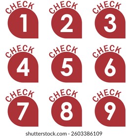 Illustration Material:Number icons 1 to 9
