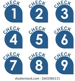 Illustration Material:Number icons 1 to 9