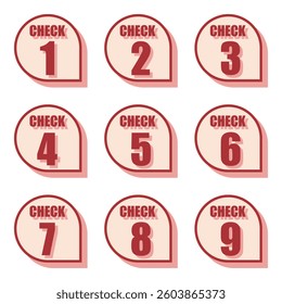 Illustration Material:Number icons 1 to 9