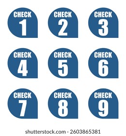 Illustration Material:Number icons 1 to 9