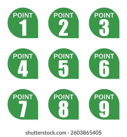 Illustration Material:Number icons 1 to 9