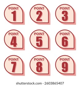 Illustration Material:Number icons 1 to 9