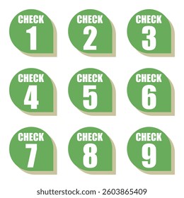 Illustration Material:Number icons 1 to 9
