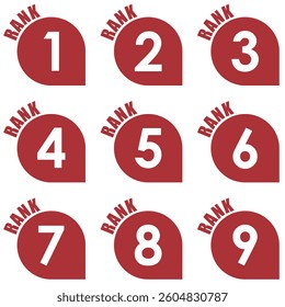 Illustration Material:Number icons 1 to 9