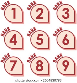 Illustration Material:Number icons 1 to 9