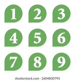 Illustration Material:Number icons 1 to 9