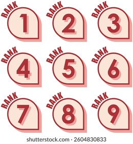 Illustration Material:Number icons 1 to 9