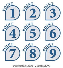 Illustration Material:Number icons 1 to 9