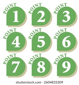 Illustration Material:Number icons 1 to 9
