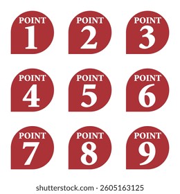 Illustration Material:Number icons 1 to 9