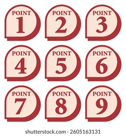Illustration Material:Number icons 1 to 9