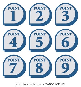 Illustration Material:Number icons 1 to 9