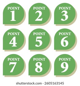 Illustration Material:Number icons 1 to 9