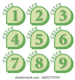 Illustration Material:Number icons 1 to 9