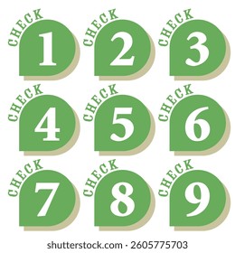 Illustration Material:Number icons 1 to 9