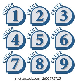 Illustration Material:Number icons 1 to 9