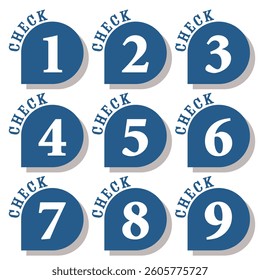 Illustration Material:Number icons 1 to 9