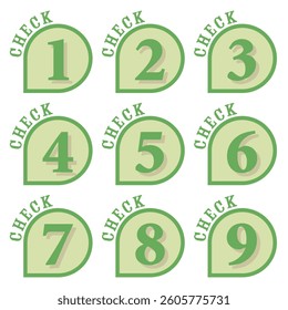 Illustration Material:Number icons 1 to 9