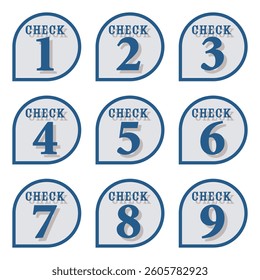Illustration Material:Number icons 1 to 9