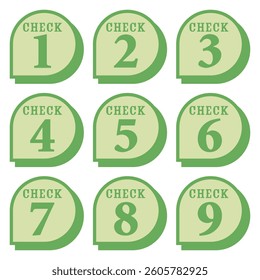 Illustration Material:Number icons 1 to 9