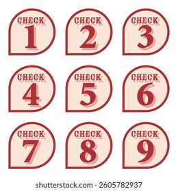 Illustration Material:Number icons 1 to 9