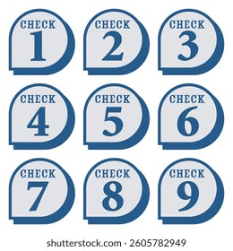 Illustration Material:Number icons 1 to 9