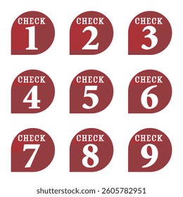Illustration Material:Number icons 1 to 9