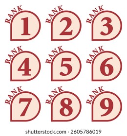 Illustration Material:Number icons 1 to 9