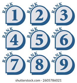 Illustration Material:Number icons 1 to 9