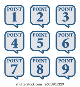 Illustration Material:Number icons 1 to 9