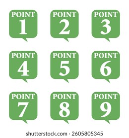 Illustration Material:Number icons 1 to 9
