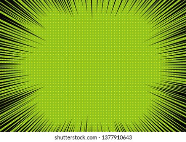 Illustration of materials for background of radiation and concentration lines (yellow-green)