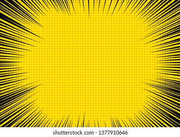 Illustration of materials for background of radiation and concentration lines (yellow)