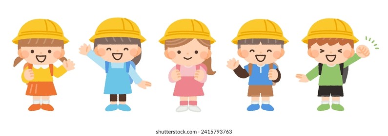 illustration materials for children going to school