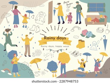 Illustration materials useful for the rainy season