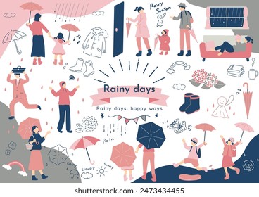 Illustration materials useful for the rainy season