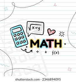 Illustration of mathematics concept - Back to school