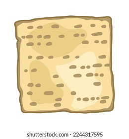 Illustration of matzah bread. Traditional jewish image for design. Object in decorative style.