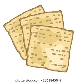 Illustration of matzah bread. Traditional jewish image for design. Object in decorative style.