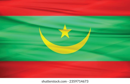 Ilustración de la bandera de Mauritania y vector editable bandera de Mauritania