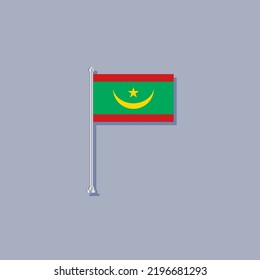 Ilustración de la plantilla de bandera de Mauritania