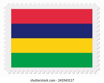 illustration Mauritius flag stamp