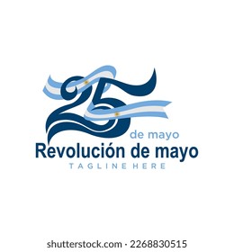  illustration May 25 Revolution Day. Día de la Revolución de Mayo. May Revolution of Argentina.