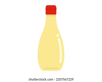 Illustration of mayonnaise bottle container.