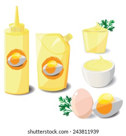 illustration mayonnaise on white