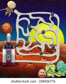 Ilustración de un juego de labios con fondo espacial