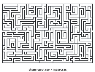 illustration of maze, labrinth. Isolated on white background. Medium difficulty.